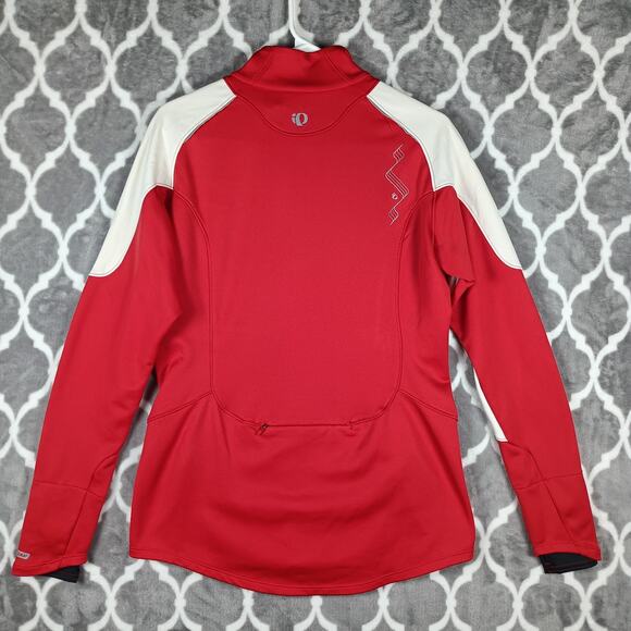 Pearl Izumi Elite Jacket Women L Red White Zip Cycling Windstopper - Picture 2 of 12